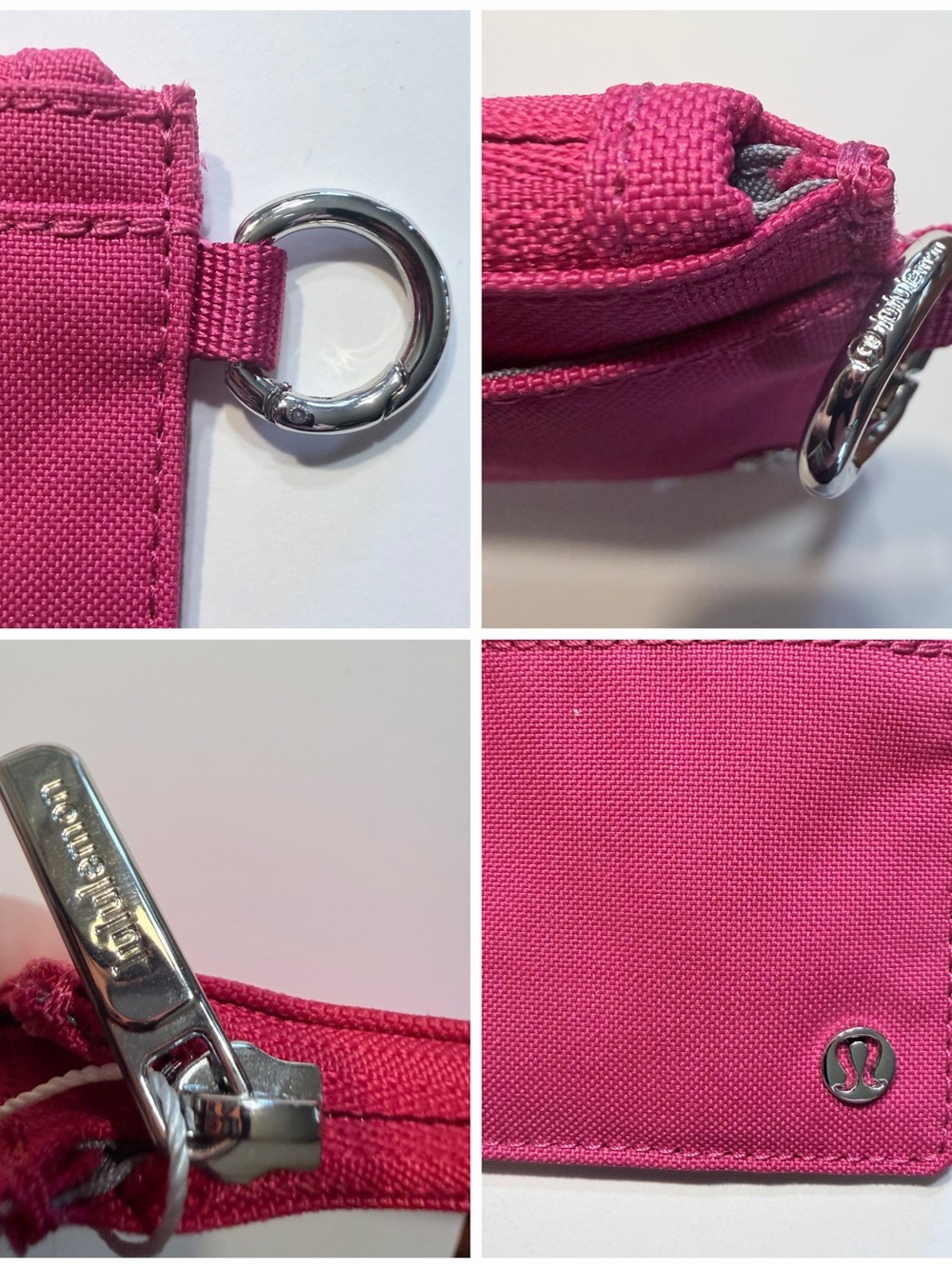 Lululemon Clippable Card Case Calypso Pink & Silver New - Picture 4 of 9